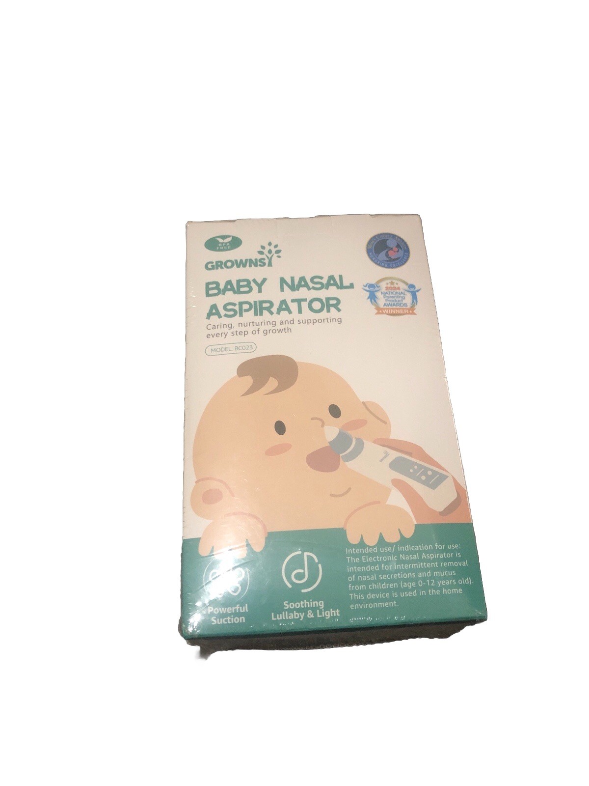 GROWNSY Electric Baby Nasal Aspirator Rechargeable BC023 White/Gray GROWNSY Electric Baby Nasal Aspirator Rechargeable BC023 White/Gray