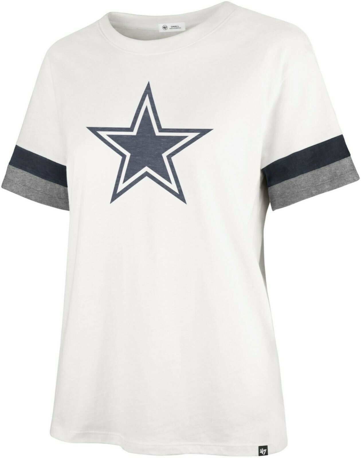 Dallas Cowboys Women\'s \'47 Premiere Silver Stripe Tee - New