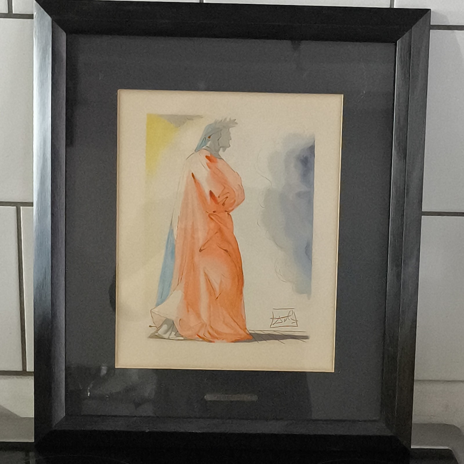 Salvador DALI: Dante at the Entrance to Paradise Signed Original Engraved Wood