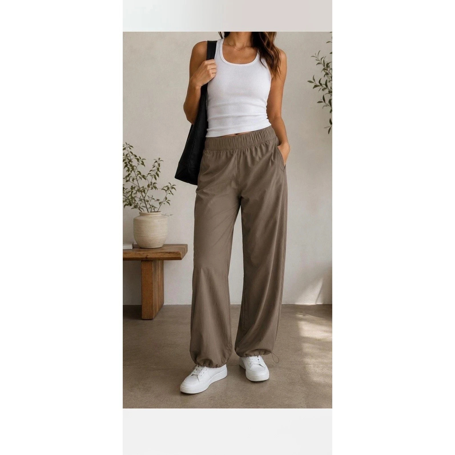 Athleta Rise Pant-Wrinkle/Water Resistent & Recycled Material-Tan-Size S-NWT
