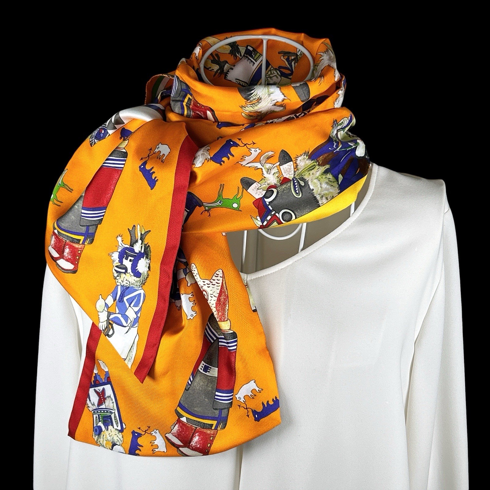 RARE VTG HERMES Maxi Twilly Silk Scarf \
