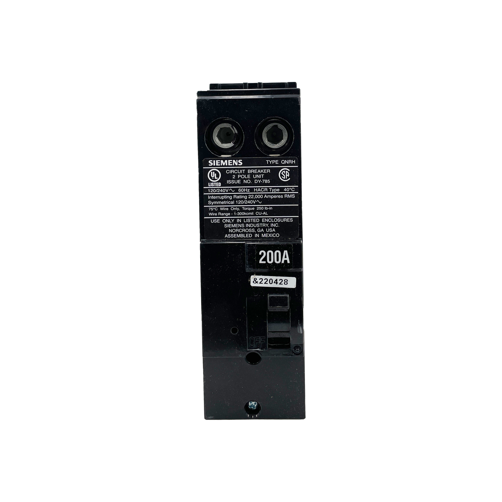 NIB - Siemens - QN2200RH - Molded Case Circuit Breaker - 200A, 1-Phase, 240V
