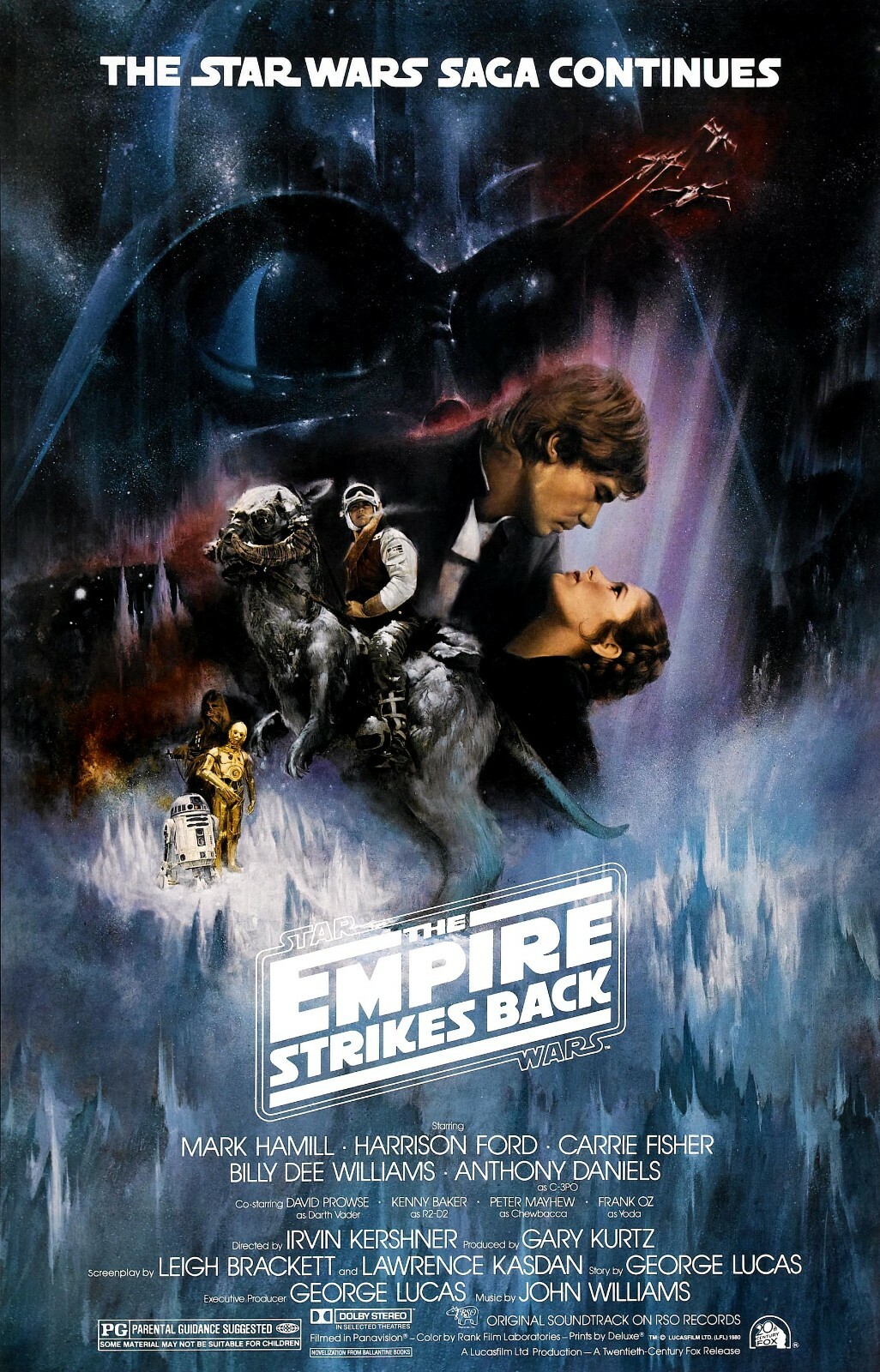 1980 Star Wars Episode V The Empire Strikes Back Movie Poster Print Vader 🔥