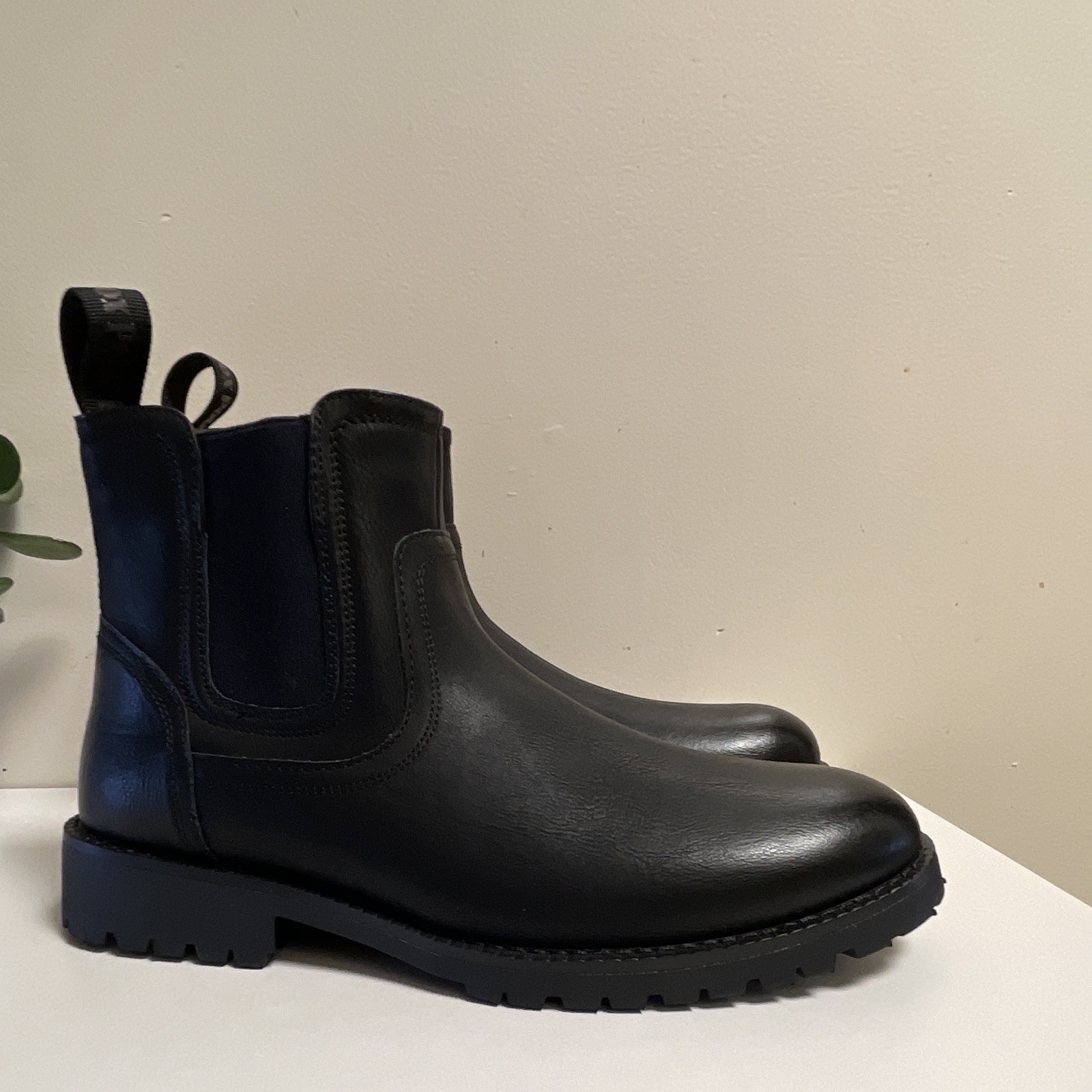 Polar Fox Men\'s Black Faux Leather Chelsea Ankle Boots Round Toe Rubber Sole 7 Polar Fox Men\'s Black Faux Leather Chelsea Ankle Boots Round Toe Rubber Sole 7
