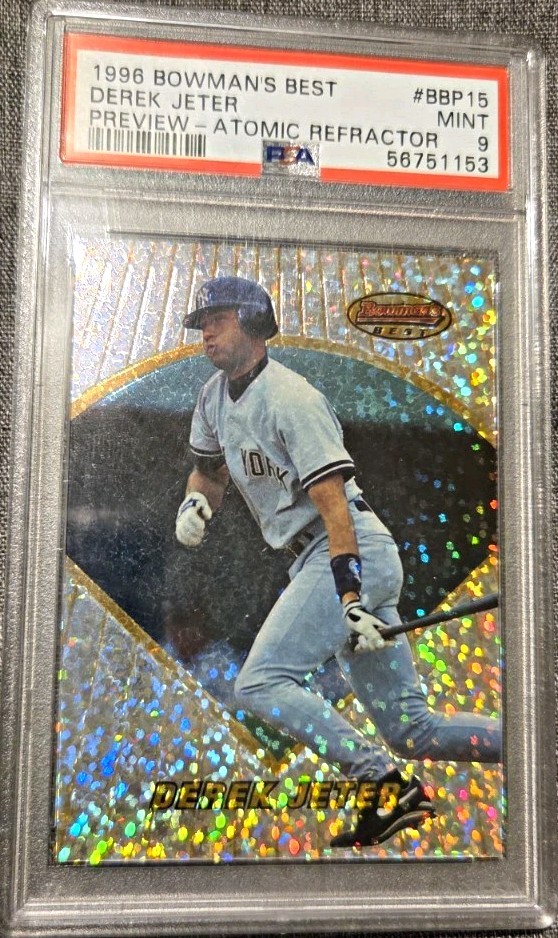 1996 Bowman\'s Best Preview Derek Jeter #BBP 15 Atomic Refractor PSA 9