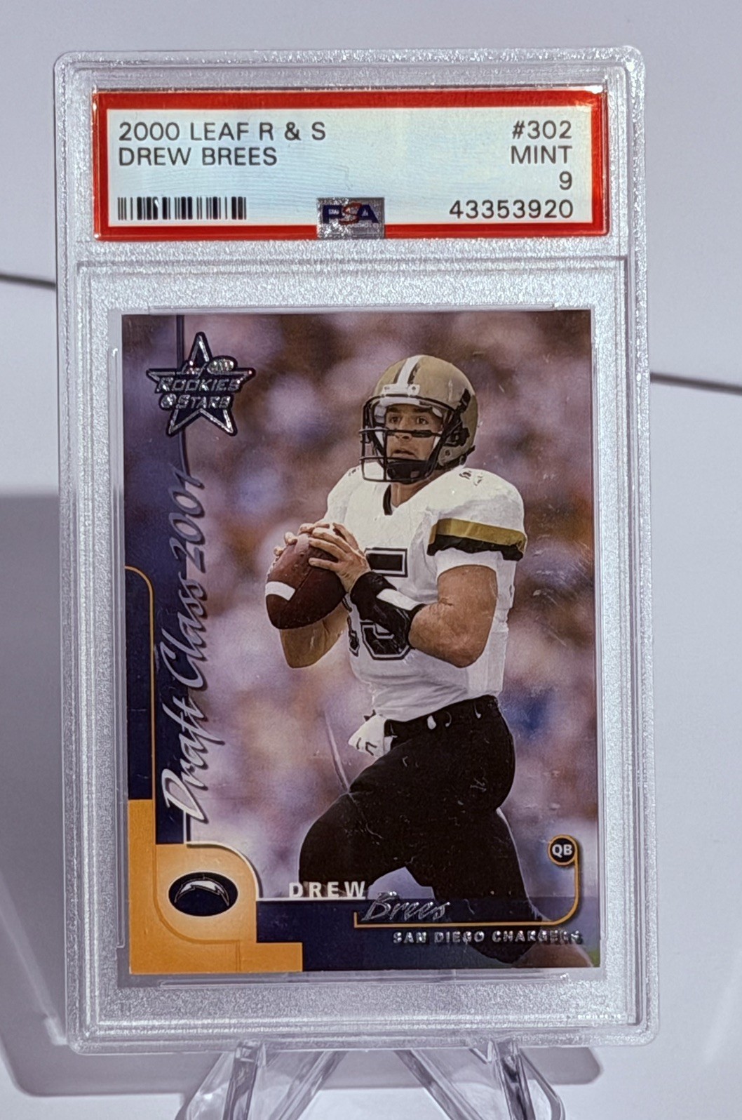 2000 Leaf Rookies & Stars Drew Brees XRC #302 PSA 9 MINT