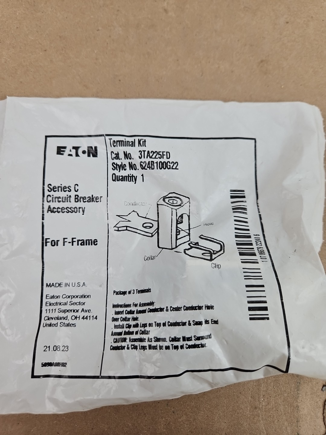 NEW PACK OF 3 EATON CUTLER HAMMER 3TA225FD LUG TERMINAL KIT 225AMP F FRAME