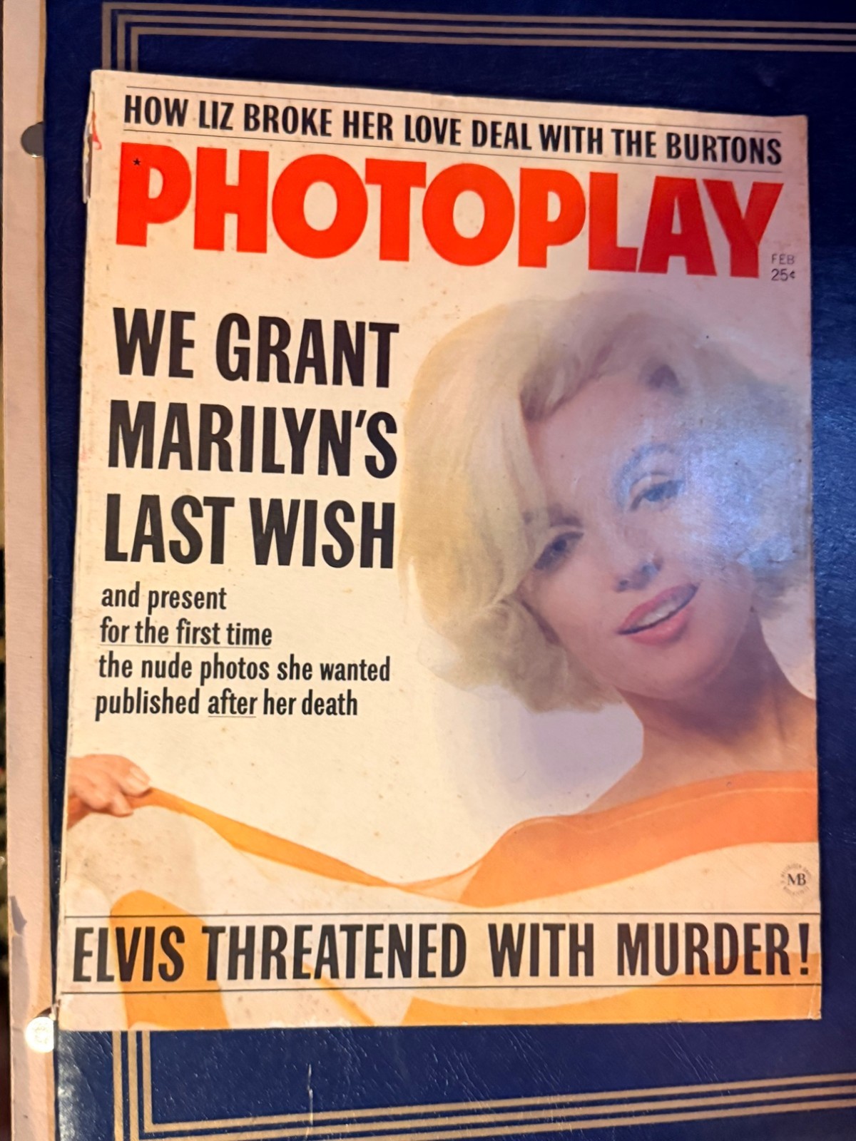 Photoplay Feb 1963 Marilyn Monroe Tribute Issue \'We Grant Her Last Wish\'
