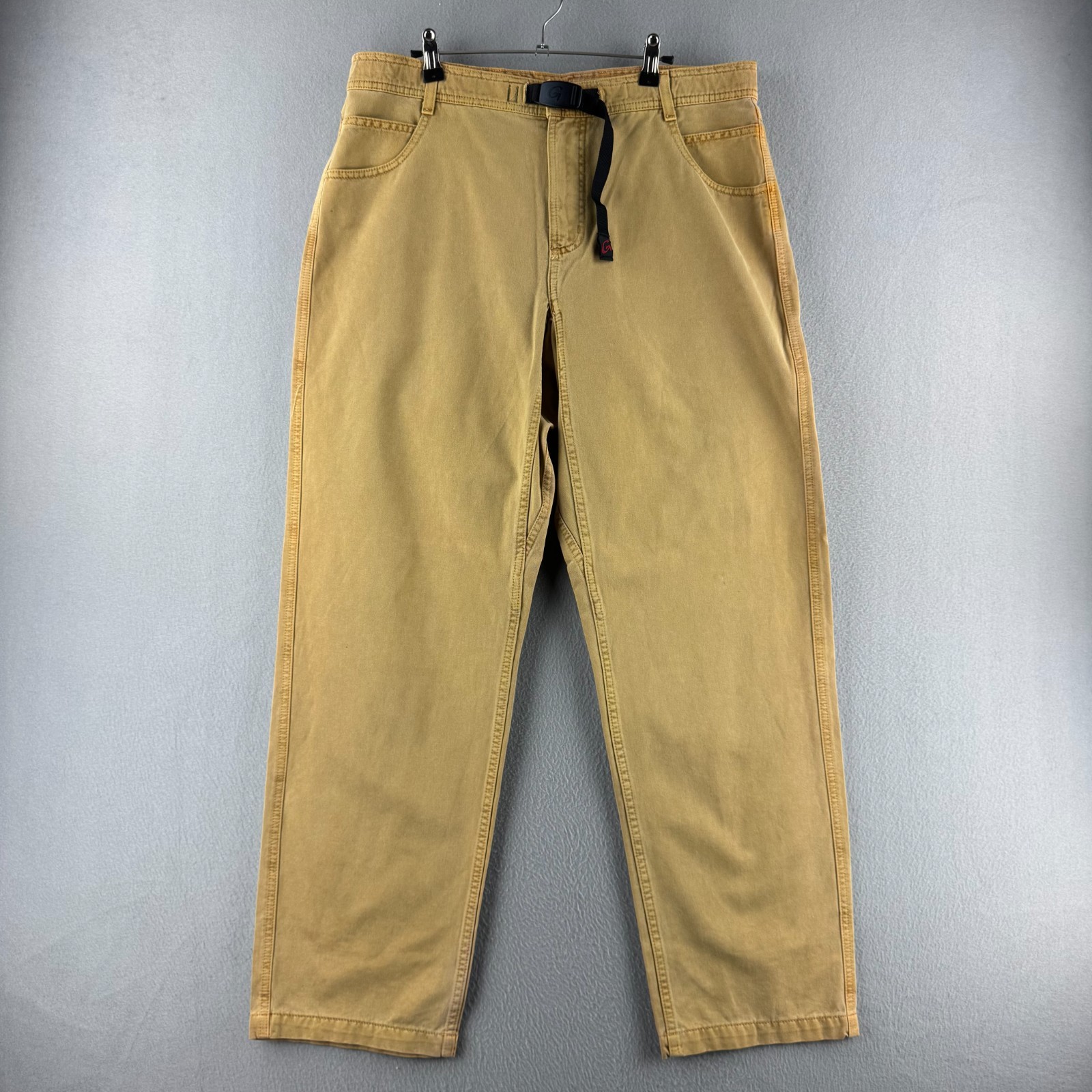 Vintage Gramicci Pants Mens Large Fits 36x33 Tan Cotton Belted G1 Climber Vintage Gramicci Pants Mens Large Fits 36x33 Tan Cotton Belted G1 Climber