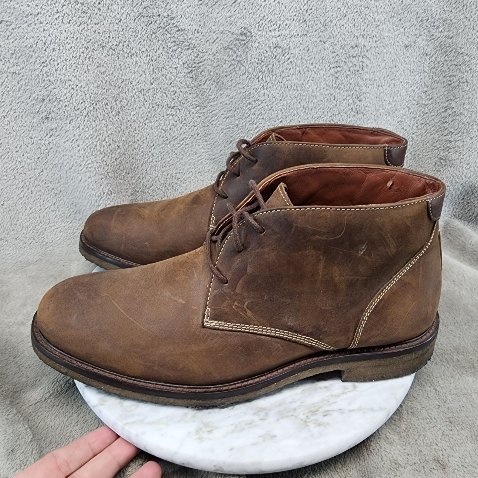 Johnston & Murphy Shoes Mens Size 9.5 Copeland Brown Leather Chukka Boots *Read*