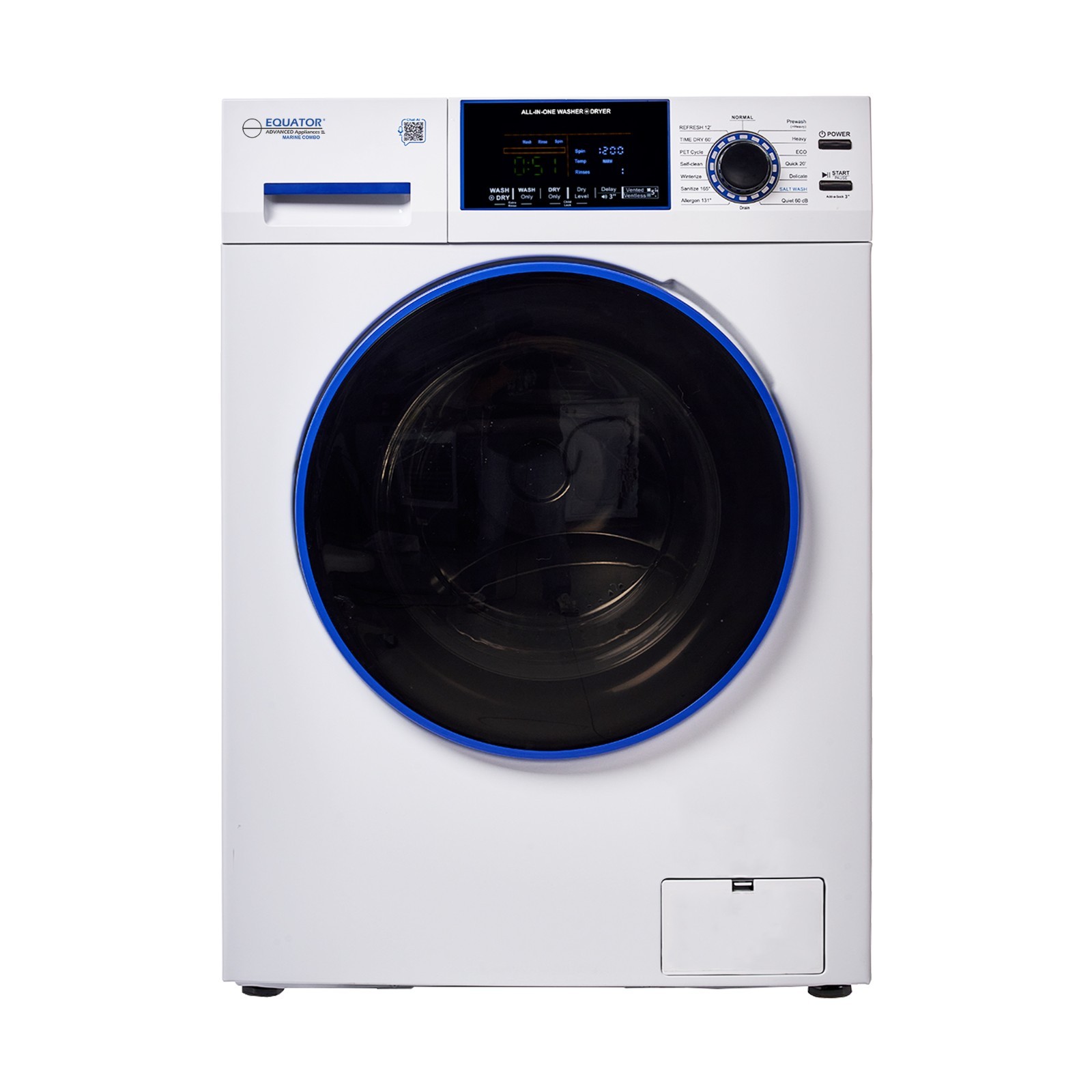 Equator EZ 4650 CV Marine Washer Dryer Combo 15lb 1400 RPM Salt Wash 110V