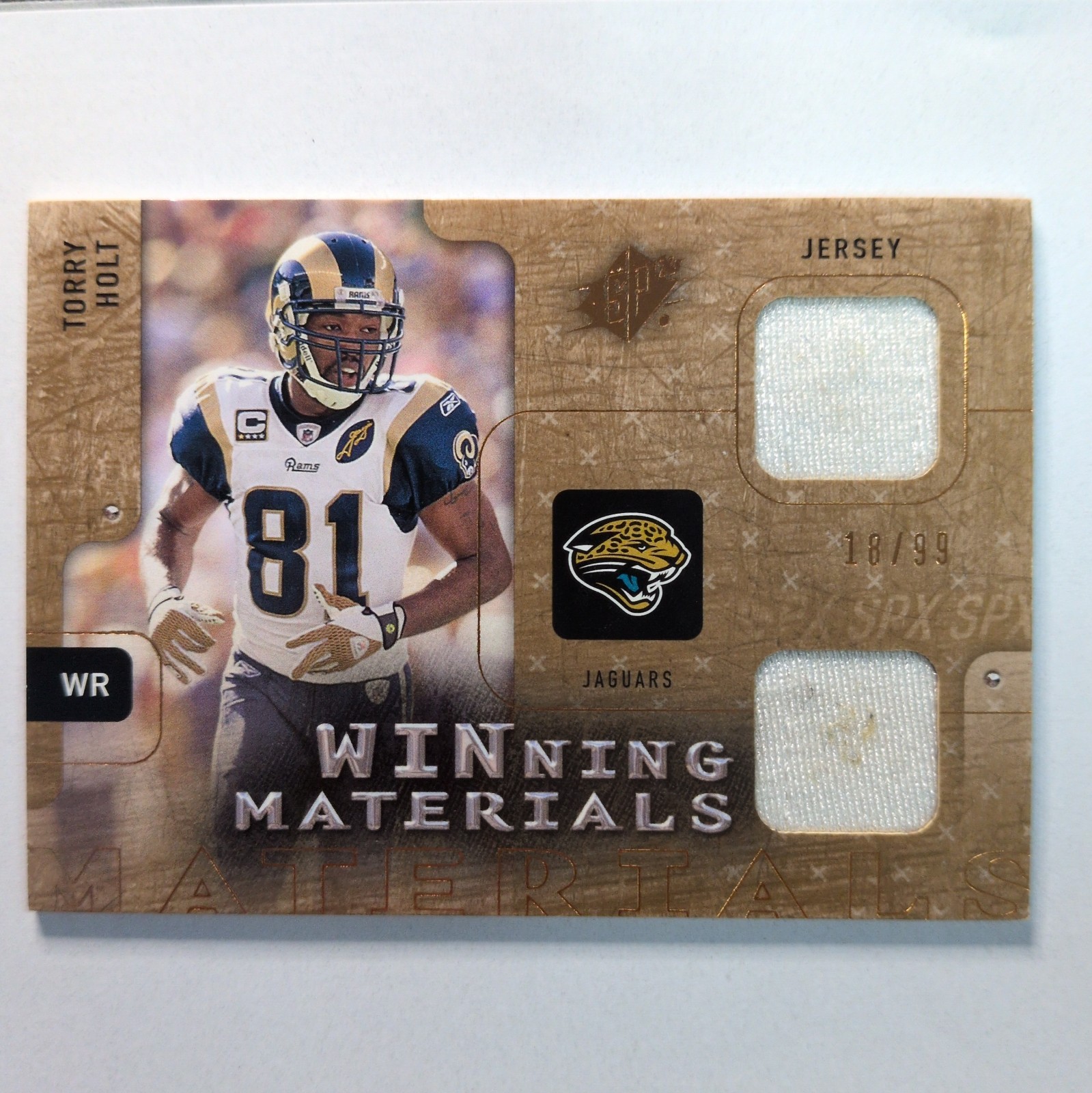 2009 SPx - Winning Materials Torry Holt #W-HO Dual /99 (MEM) 2009 SPx - Winning Materials Torry Holt #W-HO Dual /99 (MEM)