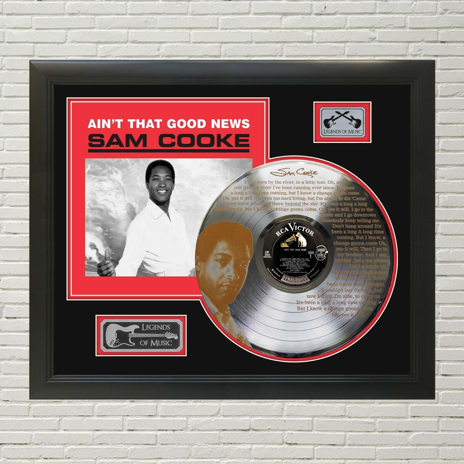 Sam Cooke - A Change Is Gonna Come etched limited edition silver framed display 