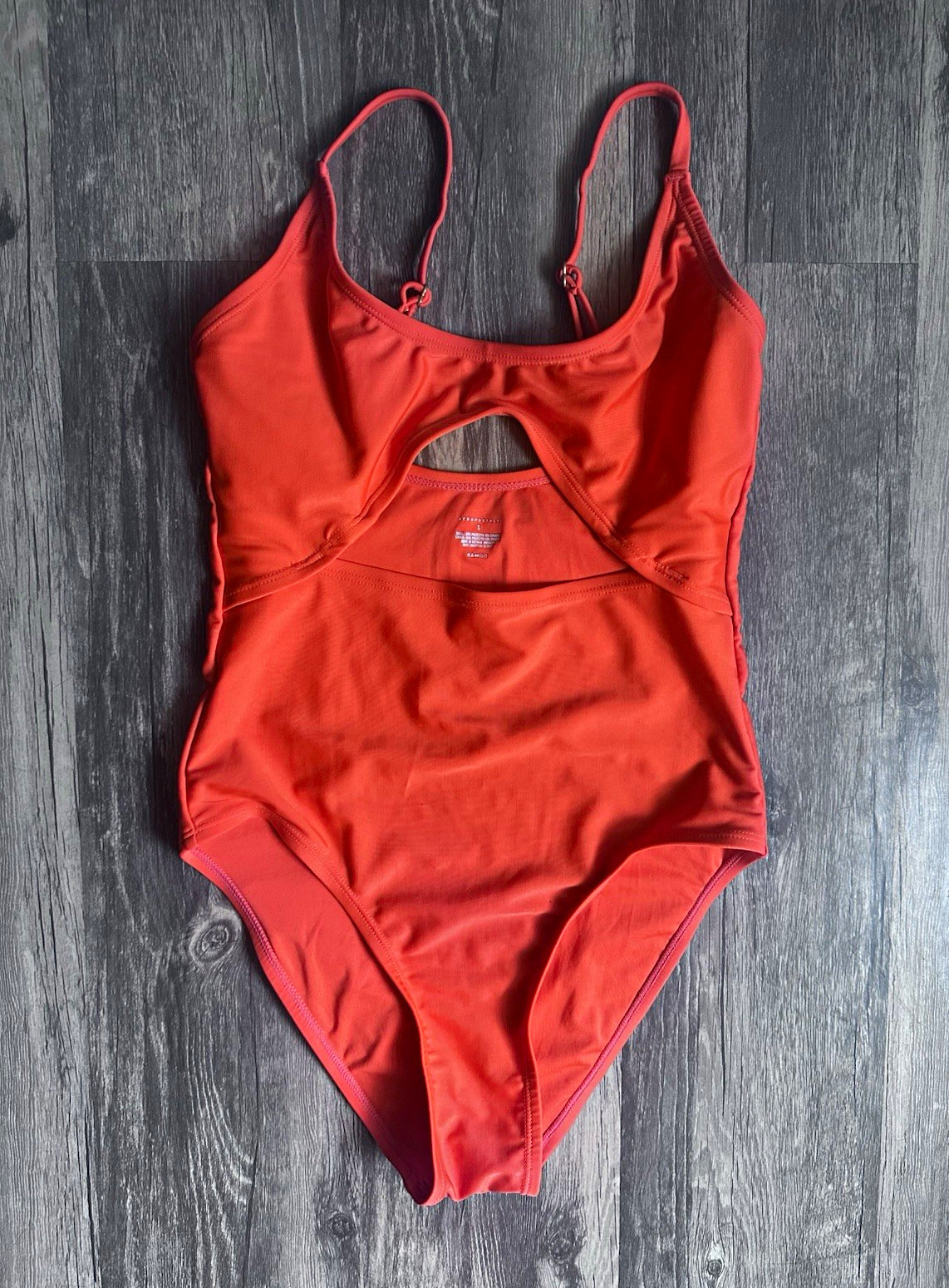 Aéropostale Women’s Orange One-Piece Swimsuit Size S Back Cutout Swimwear