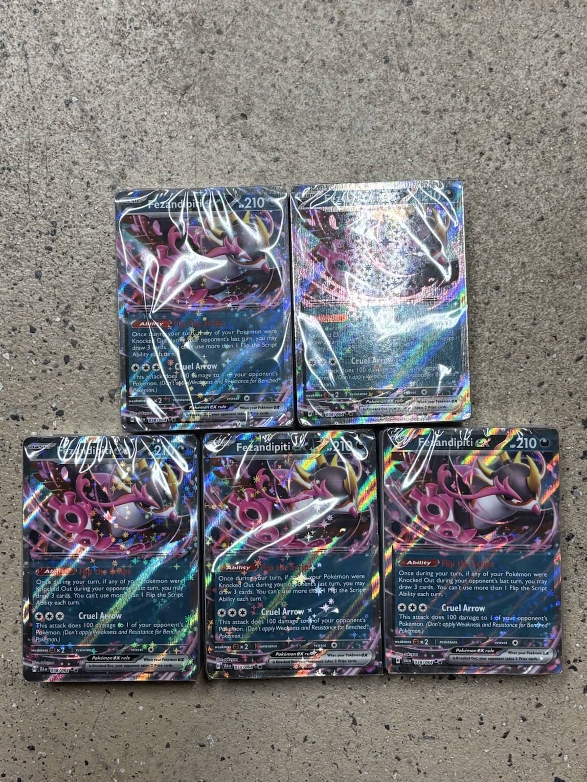 Fezandipiti ex 038/064 + ASpec Trainers- Shrouded Fable - Pokemon LOT OF 5