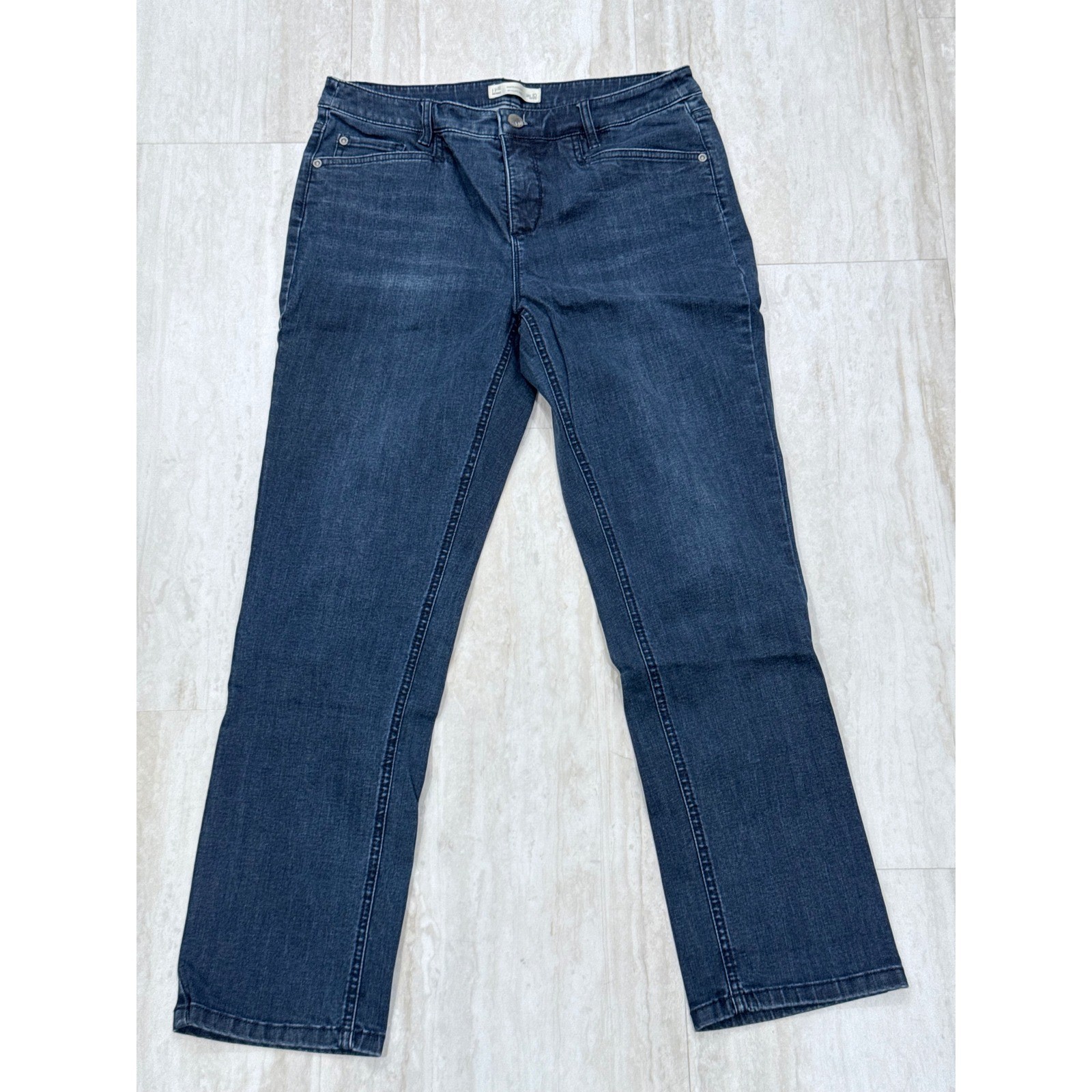 J. Jill Smooth Fit Straight Leg Jeans Dark Indigo Size 10 Petite RN 97641