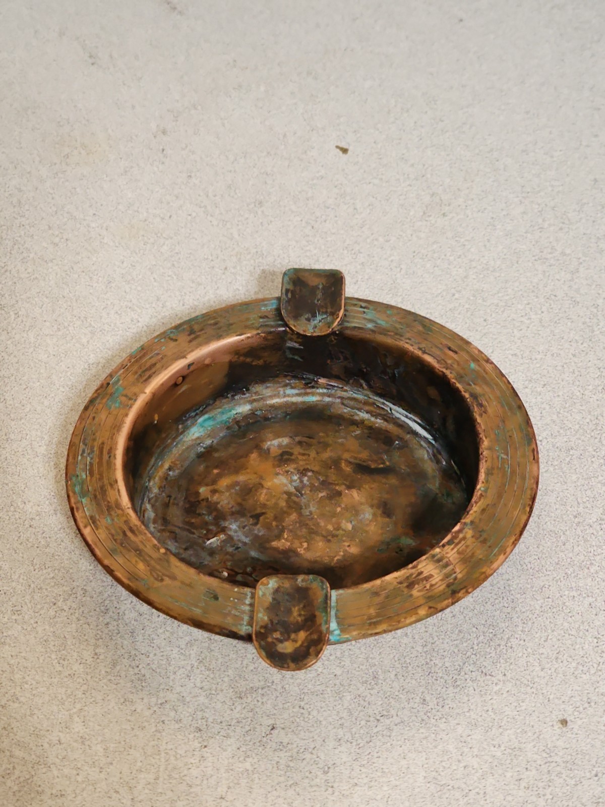 Vtg Old Mission KopperKraft San Francisco Handmade Solid Copper Ashtray 