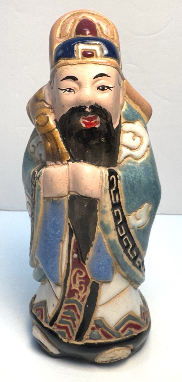 Vintage Asian Folk Art Asian Wiseman Hand Painted Figurine Vintage Asian Folk Art Asian Wiseman Hand Painted Figurine