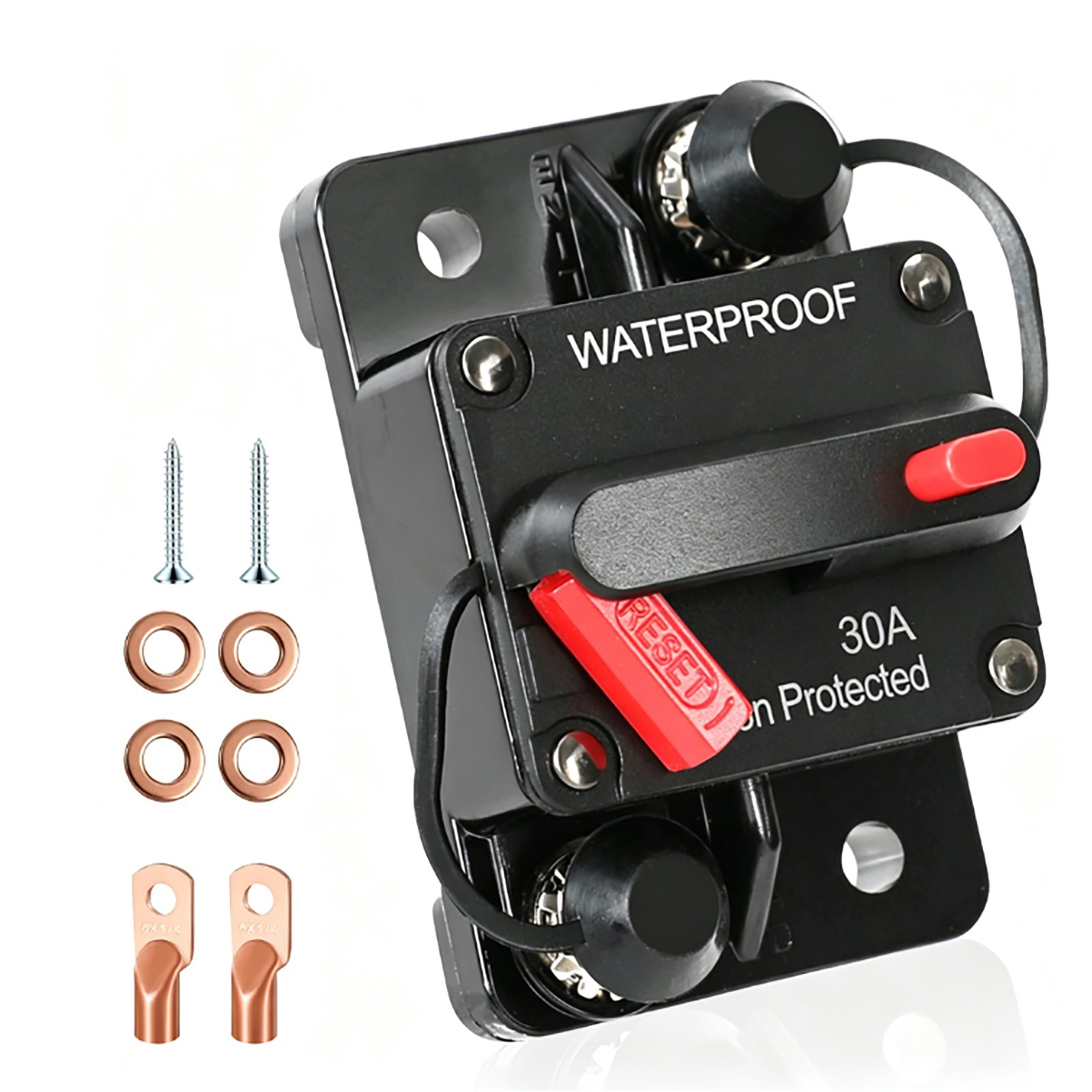 2Pcs Marine Circuit Breaker DC 12V-48V Waterproof Reset Switch for Boat RV Solar 2Pcs Marine Circuit Breaker DC 12V-48V Waterproof Reset Switch for Boat RV Solar
