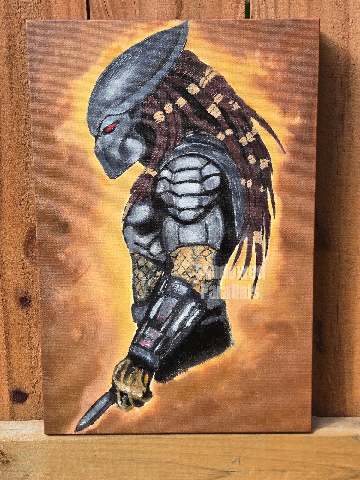 1987 Predator (Film) Movie Oil Painting on 15 x 11