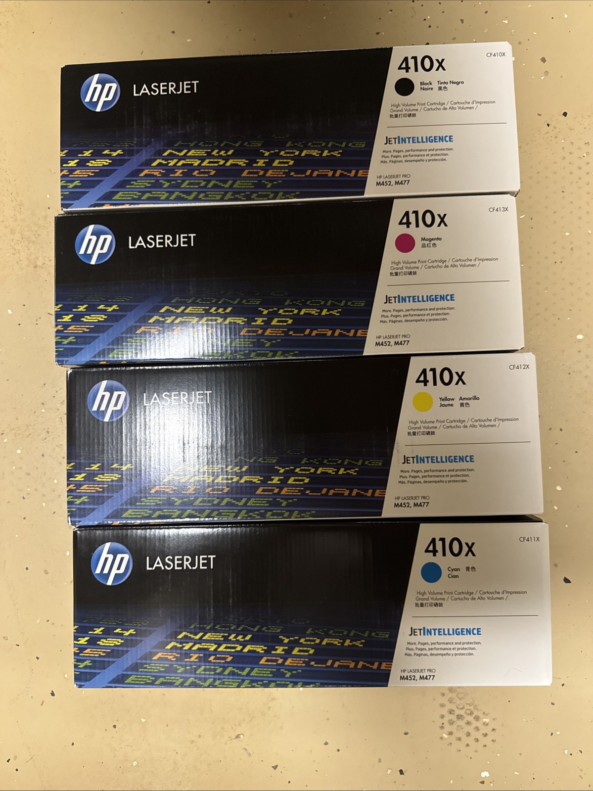 HP 410X High Yield Toner Set - CF410X CF411X CF412X CF413X - 4 Color Pack HP 410X High Yield Toner Set - CF410X CF411X CF412X CF413X - 4 Color Pack