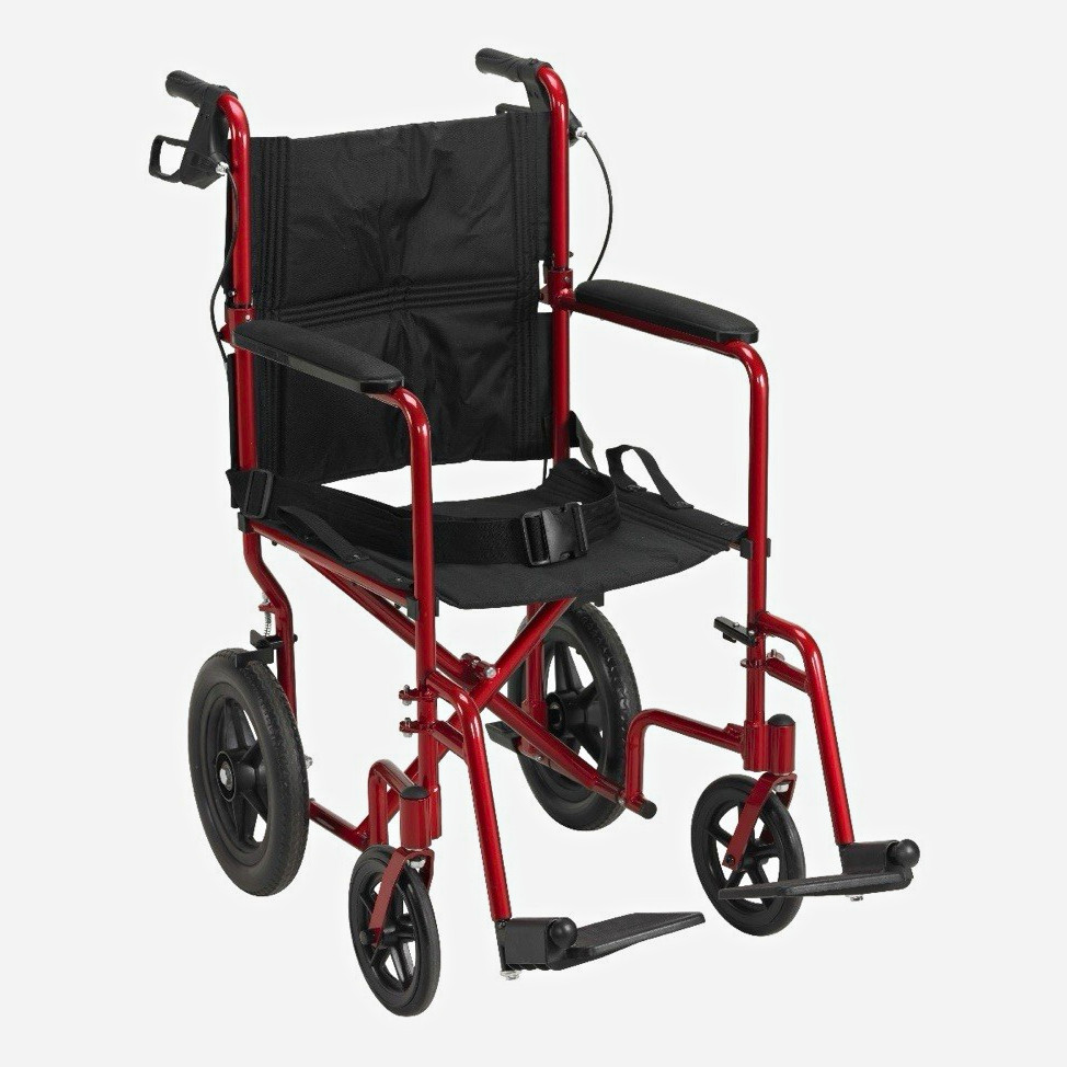 Drive Medical Lightweight Expedition Transport Wheelchair w/ Handbrakes