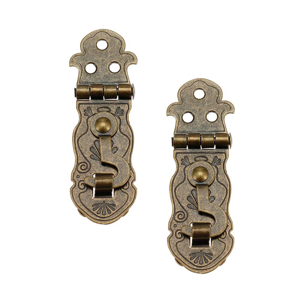 2Pcs Vintage Style Notebook Hasp 90 Degree Hardware Bronze Tone Metal Antique La