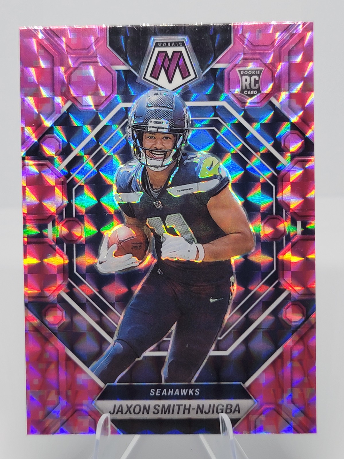 2023 Panini Mosaic - Rookies Jaxon Smith-Njigba #331 Camo Pink Mosaic Prizm (RC)