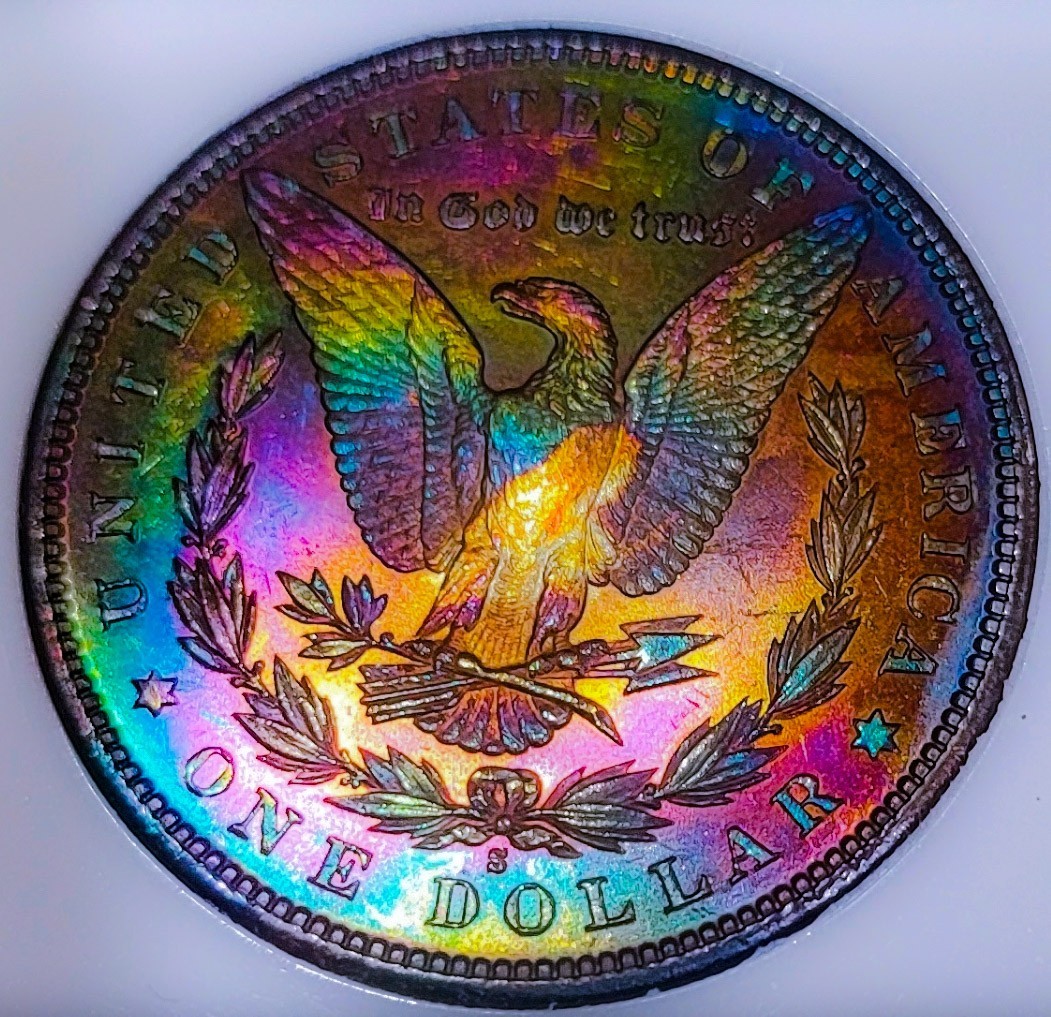  1881 S Morgan Silver Dollar/ Vibrant Colors/ Toner++/ PQ Coin/MS65
