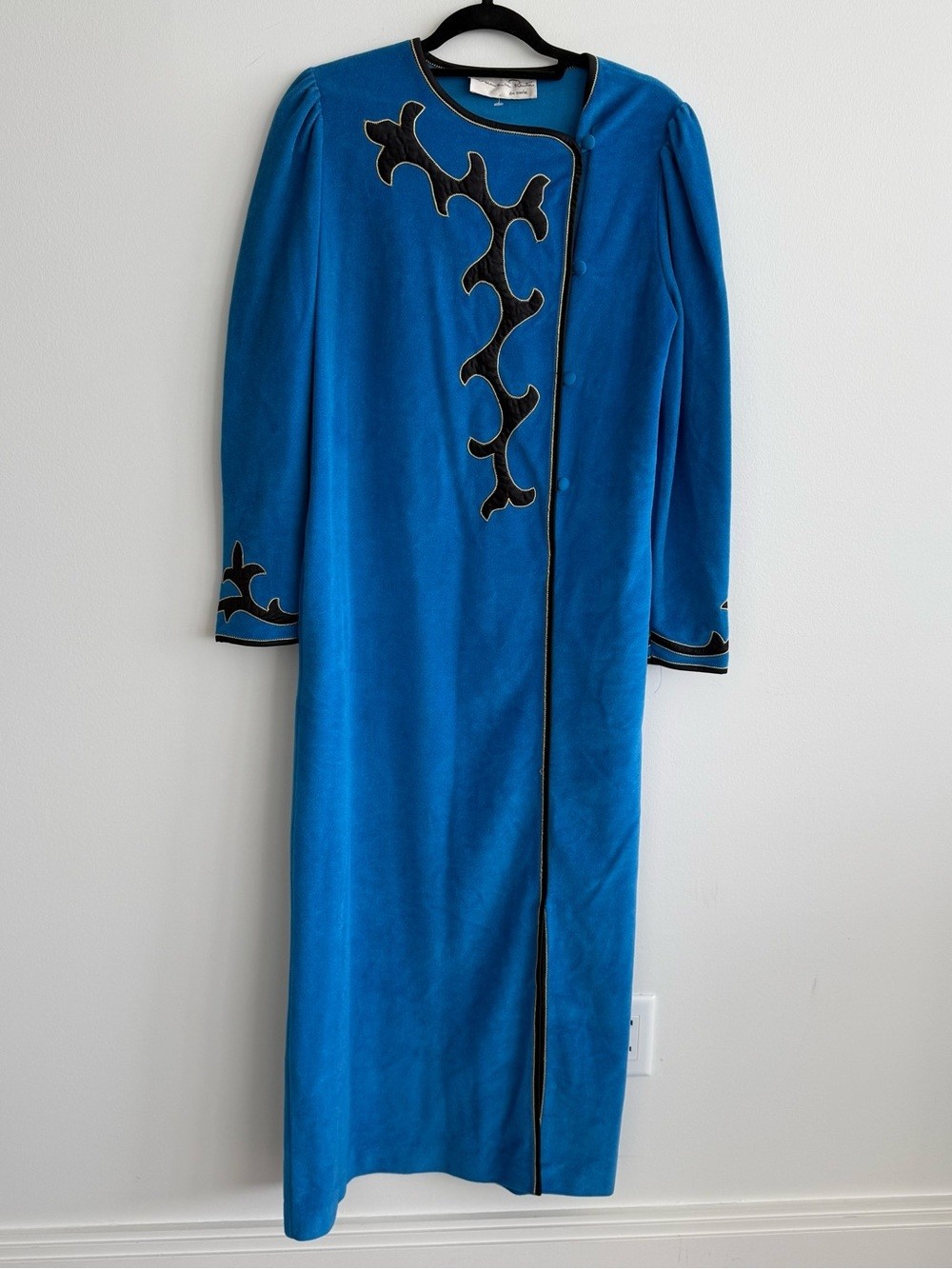 Vintage Oscar de la Renta Electric Blue Maxi Dress Appliqué Vintage Oscar de la Renta Electric Blue Maxi Dress Appliqué