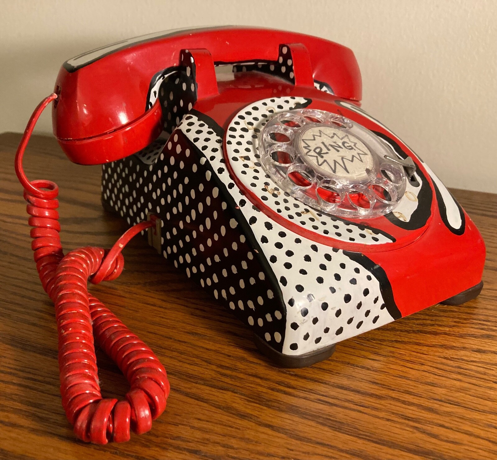 Amazing Vintage OOAK POP ART PAINTED TELEPHONE ~ Signed Cathy Klein ‘95