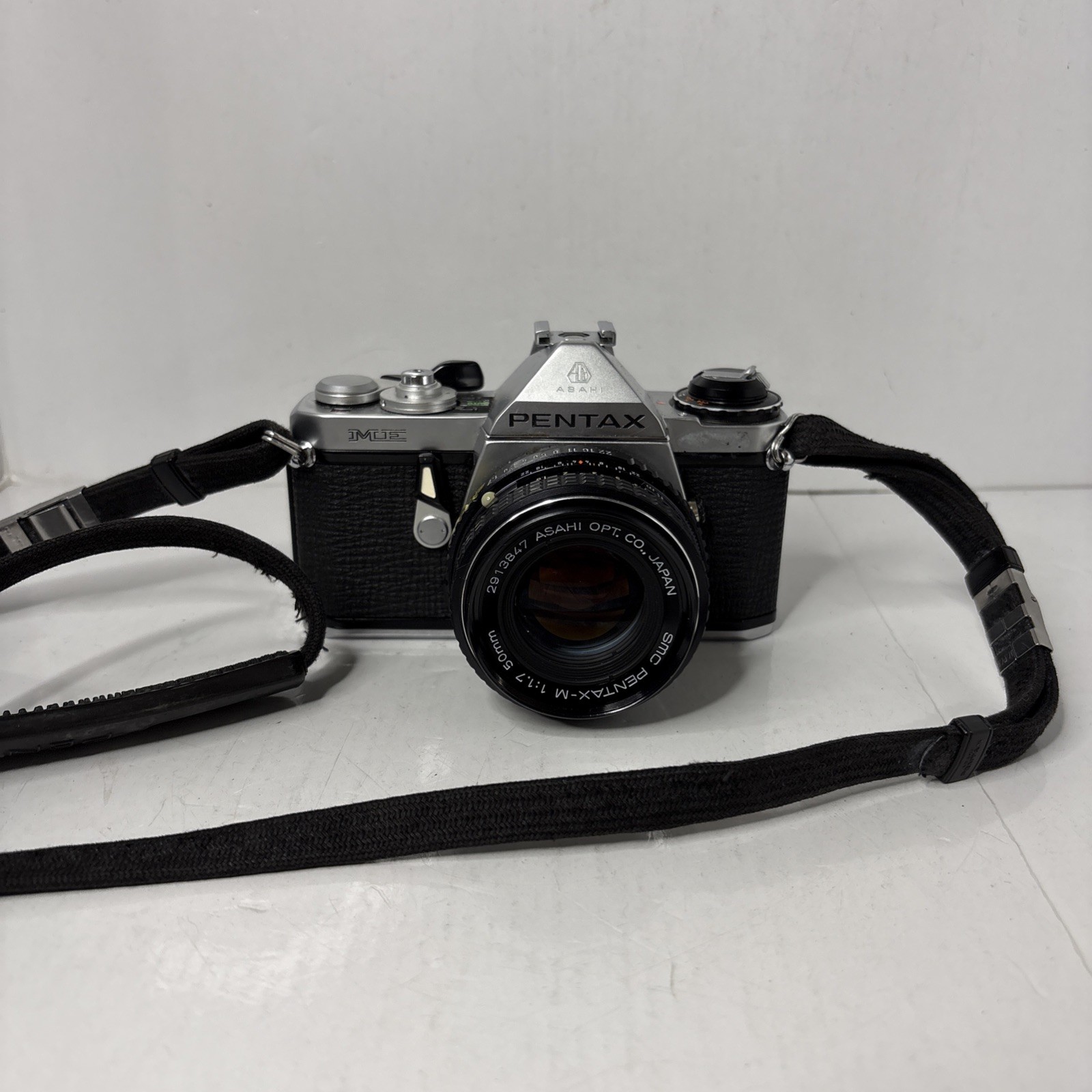 Pentax ME Super 35mm SLR Film Camera w/ Asahi 1:1.7 50mm Lens Strap Tested