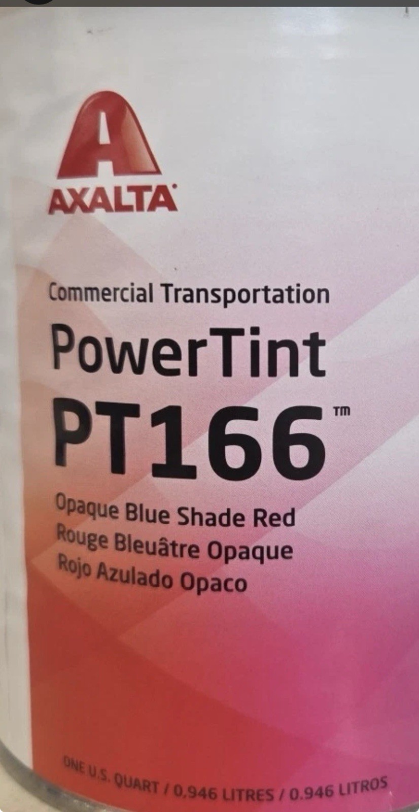 Axalta Commercial Transportation PowerTint PT166 Opaque Blue Shade Red