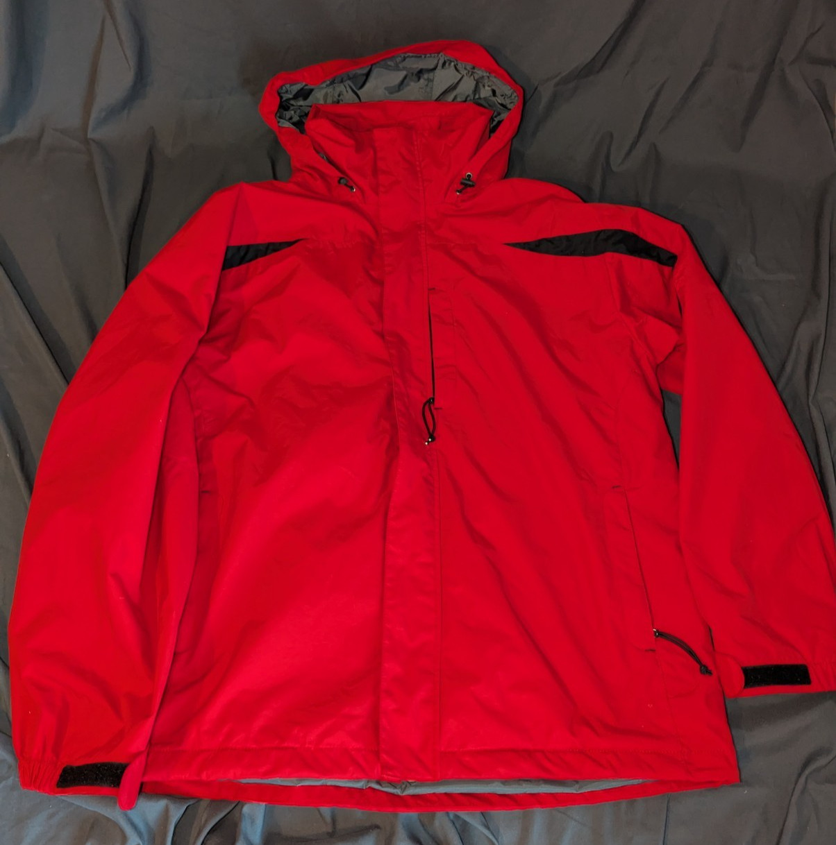 White Sierra Waterproof Breathable Jacket Men\'s L Red Hooded Ski Snowboard Shell