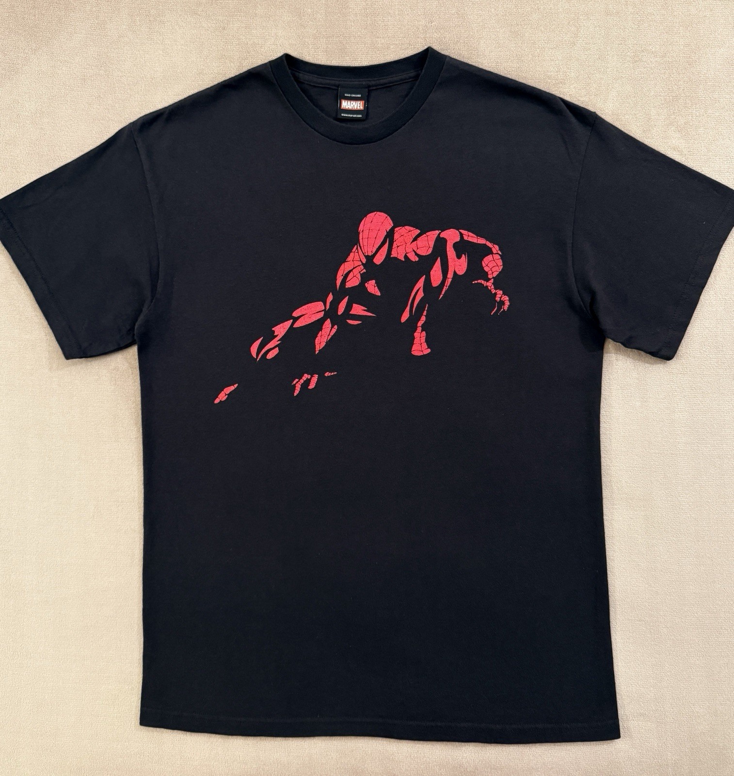 Large Marvel Mad Engine Vintage Spider-Man Tee Shirt Zendaya Red Foil Metallic
