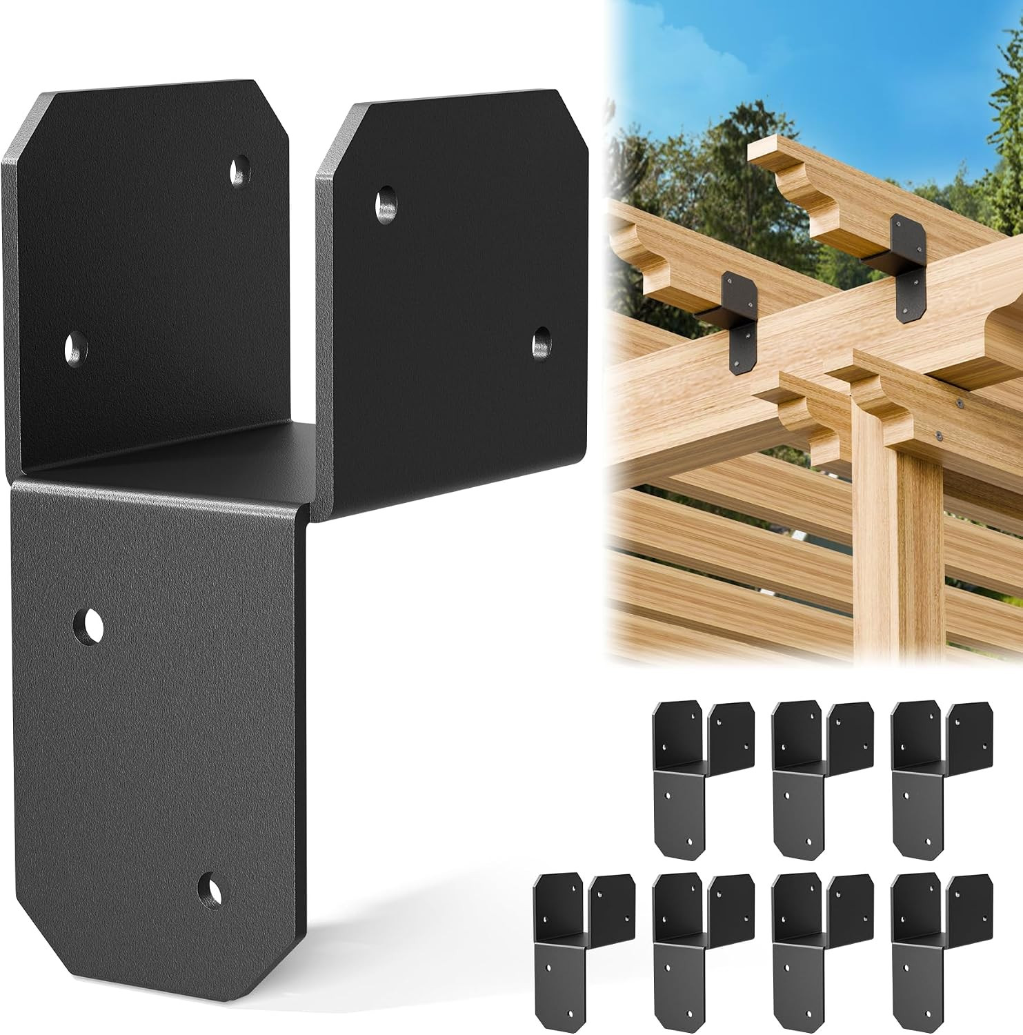 20Pcs 2X4 Joist Anchor Connector - Heavy Duty Steel Post Cap Tie Brakcet, 15 Gau