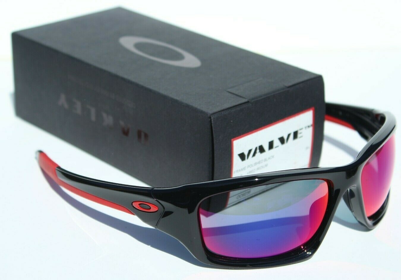 OAKLEY Valve Sunglasses Polished Black/Red Iridium NEW OO9236-02