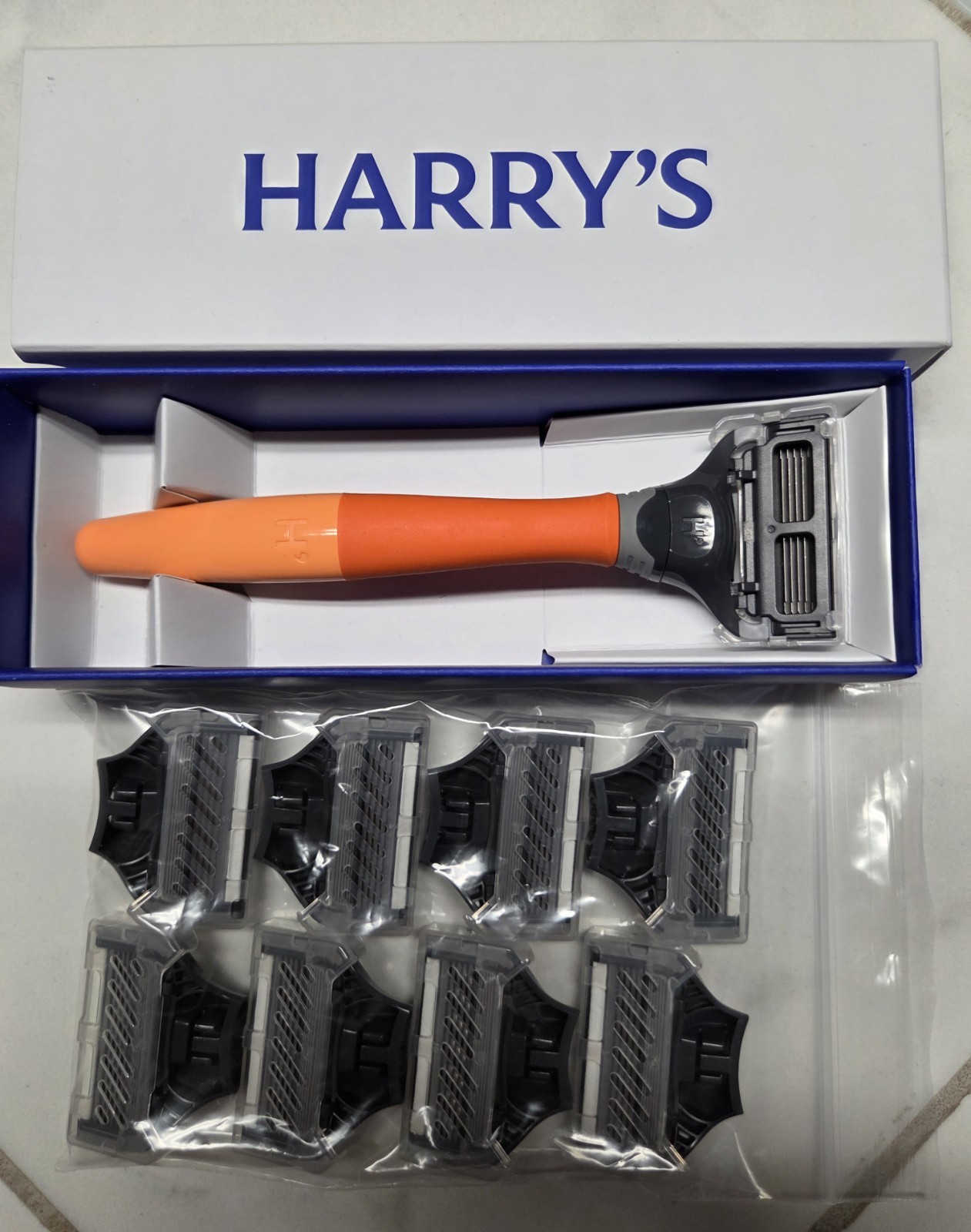 Harry\'s 5 Blade Men\'s Razor Set - Bright Orange