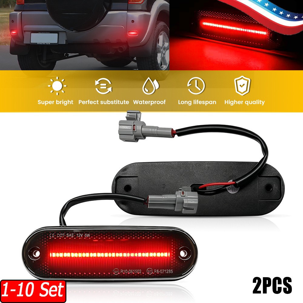 1-10 Set LED Side Marker Lights Set Solid Red for Toyota RAV4 96 97-2000 USA