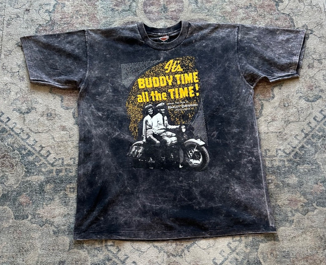 VINTAGE HARLEY DAVIDSON Graphic Tee Shirt Men's Size Large 80's Oak Lawn, IL