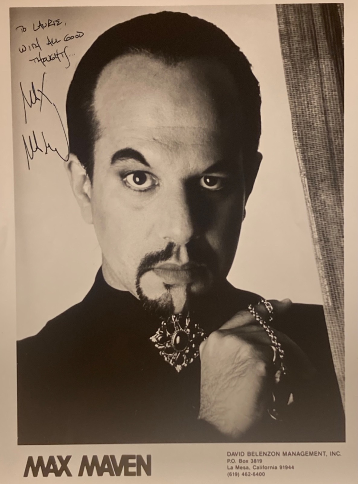 RARE Hand SIGNED Max Maven 8x10 Glossy Original Agency Photo - Mentalist - Magic