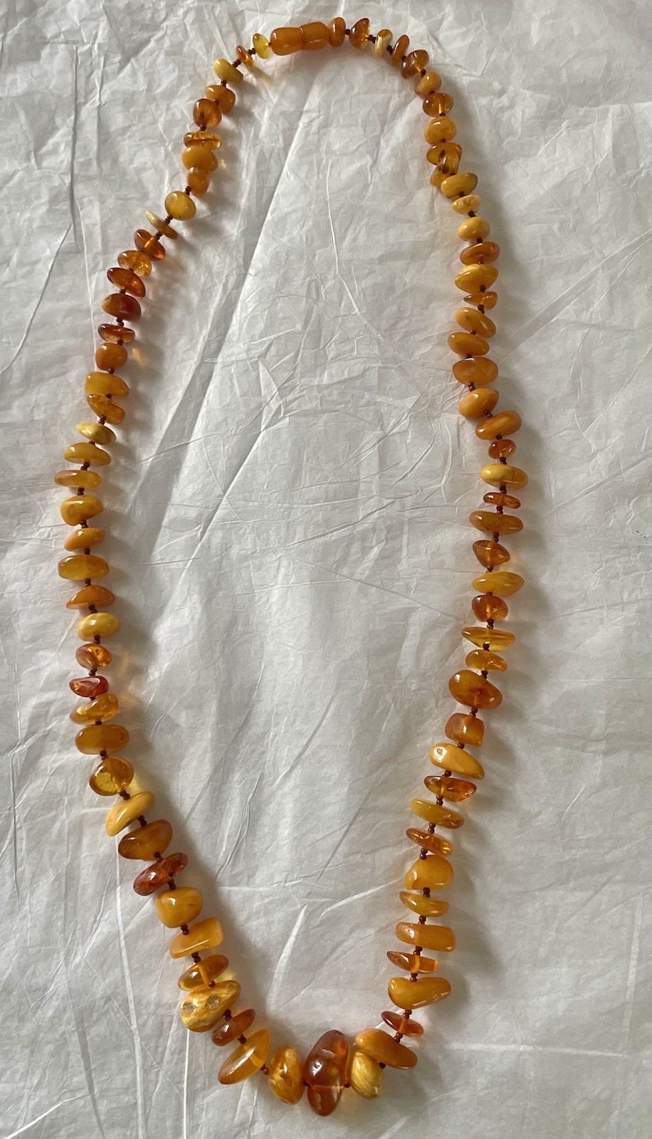 Baltic Amber Necklace Rare Egg Yolk Honey Cognac Yellow Butterscotch VTG 62.4g