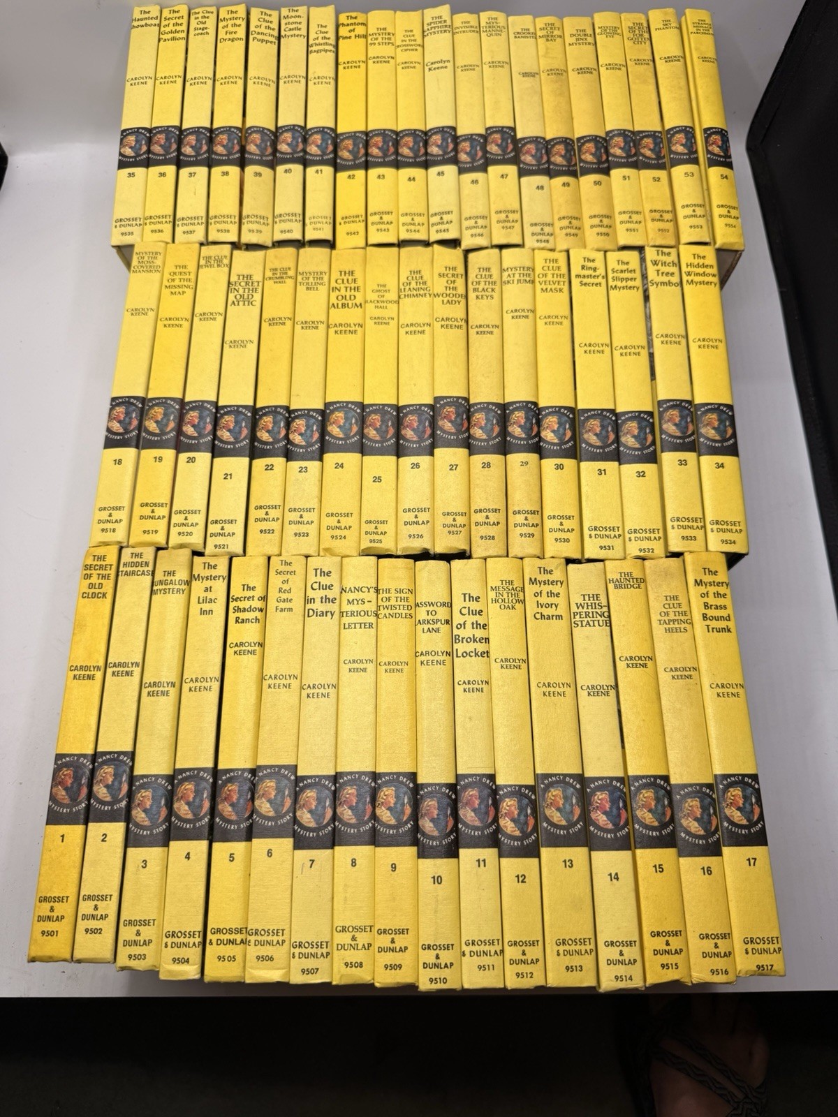Nancy Drew Yellow Bind Series Set 1-54 All Matte Hardcover Edition Mystery Lot