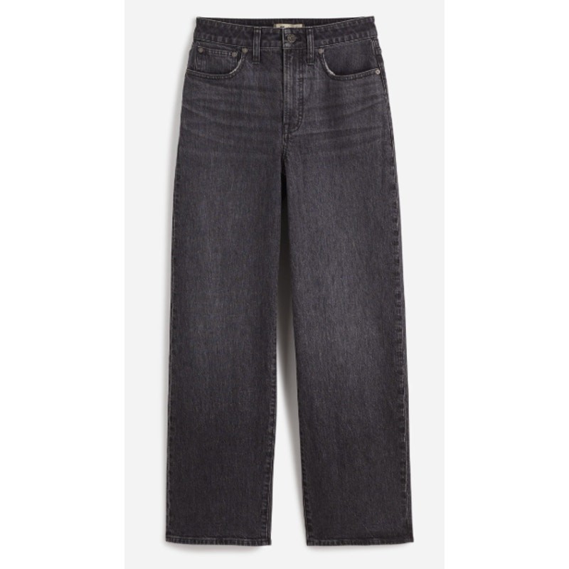Madewell The Perfect Vintage Wide Leg Jeans Black Gray Robles High Rise 28P NWT