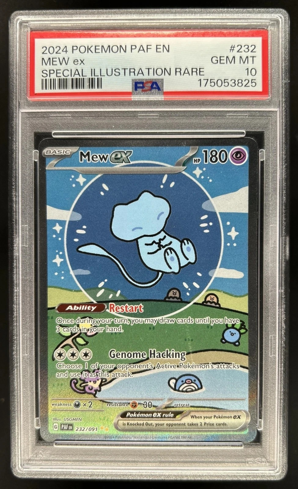 Mew ex #232/091 Special Illustration Rare PSA 10 – 2024 Pokemon Paldean Fates