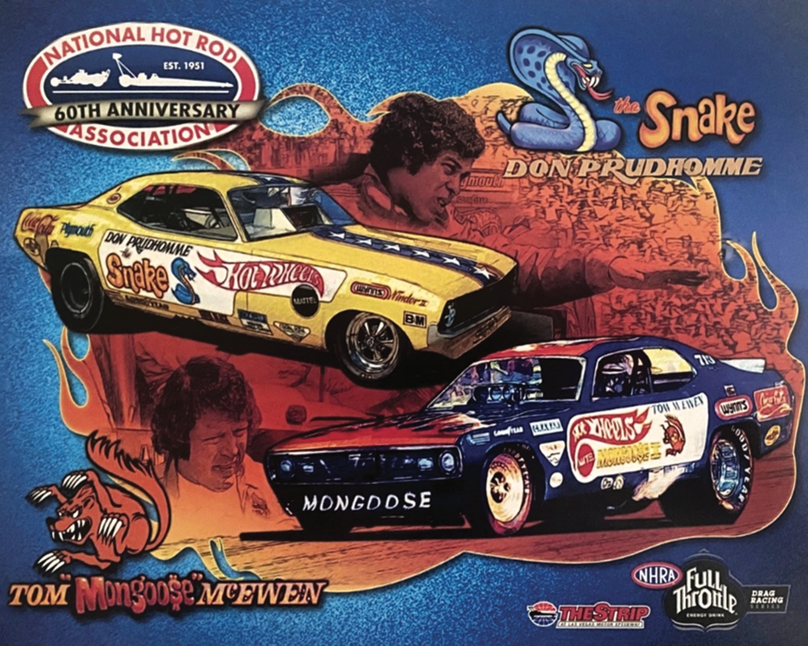 VRHTF NHRA VTG DON THE SNAKE & TOM THE MONGOOSE 60TH ANNIVERSARY PHOTO\