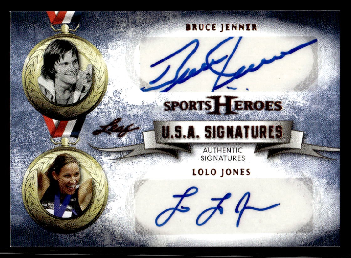 2013 Leaf Sports Heroes #USA-8 Bruce Jenner / Lolo Jones U.S.A. Signatures Auto