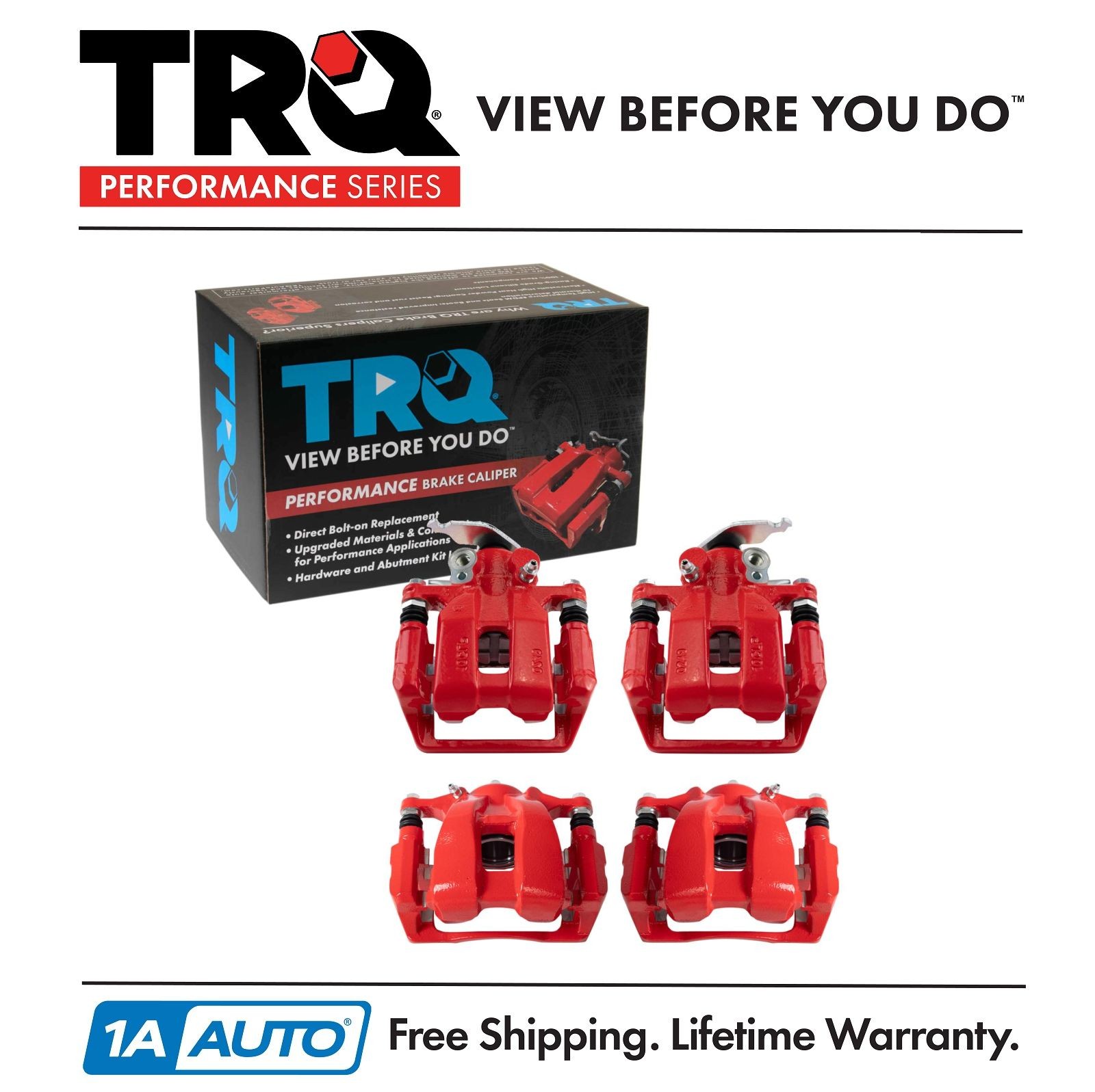 TRQ Performance Brake Caliper Set Performance Fits 2016-2017 Honda Accord