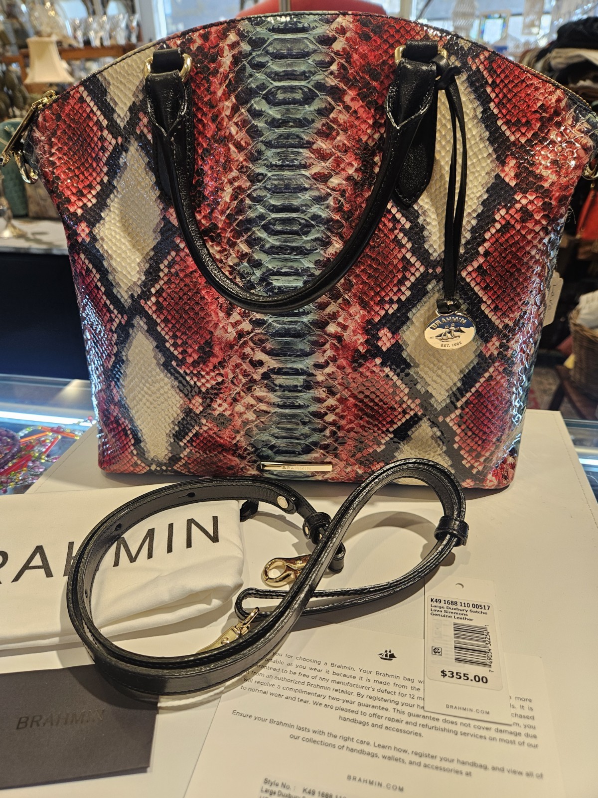 Brahmin Large Duxbury Satchel LAVA SIMMONS MELBOURNE LEATHER NWTS