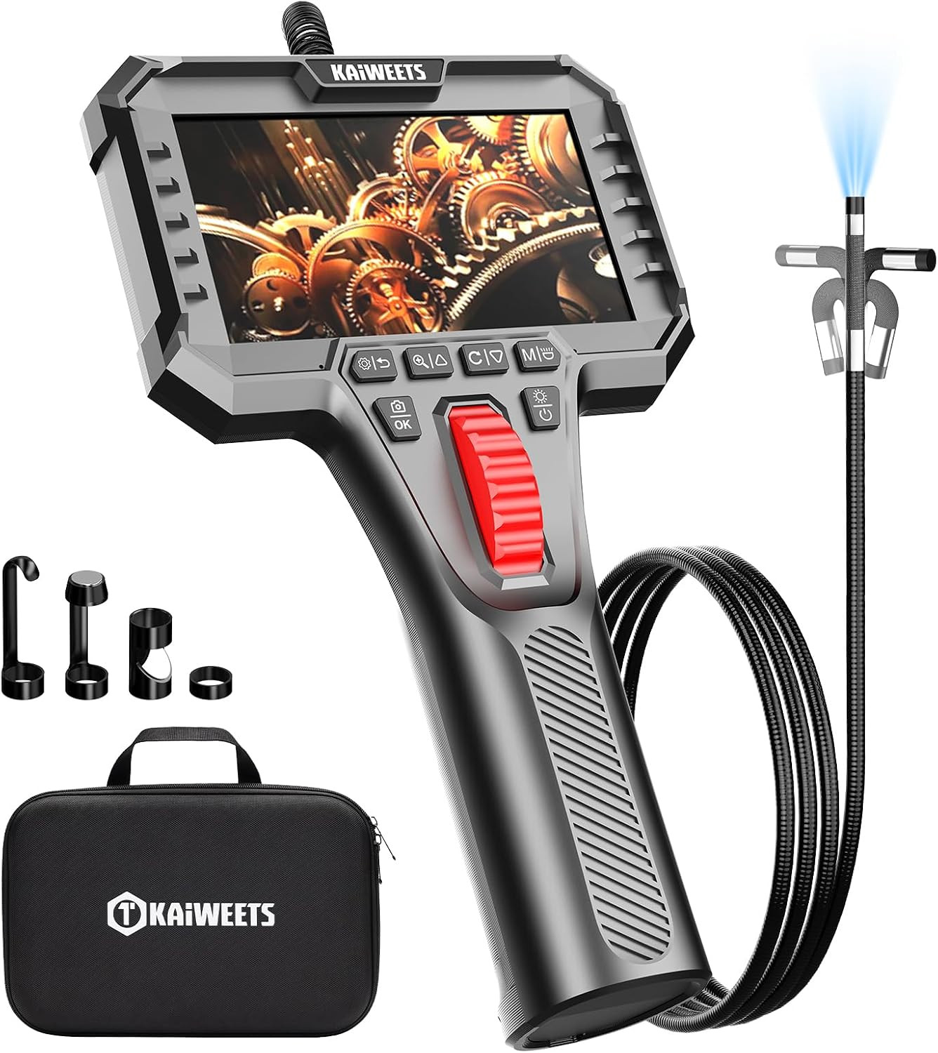 Two-Way Articulating Borescope Camera with Light, 0.25In Slim Probe, Industrial Two-Way Articulating Borescope Camera with Light, 0.25In Slim Probe, Industrial